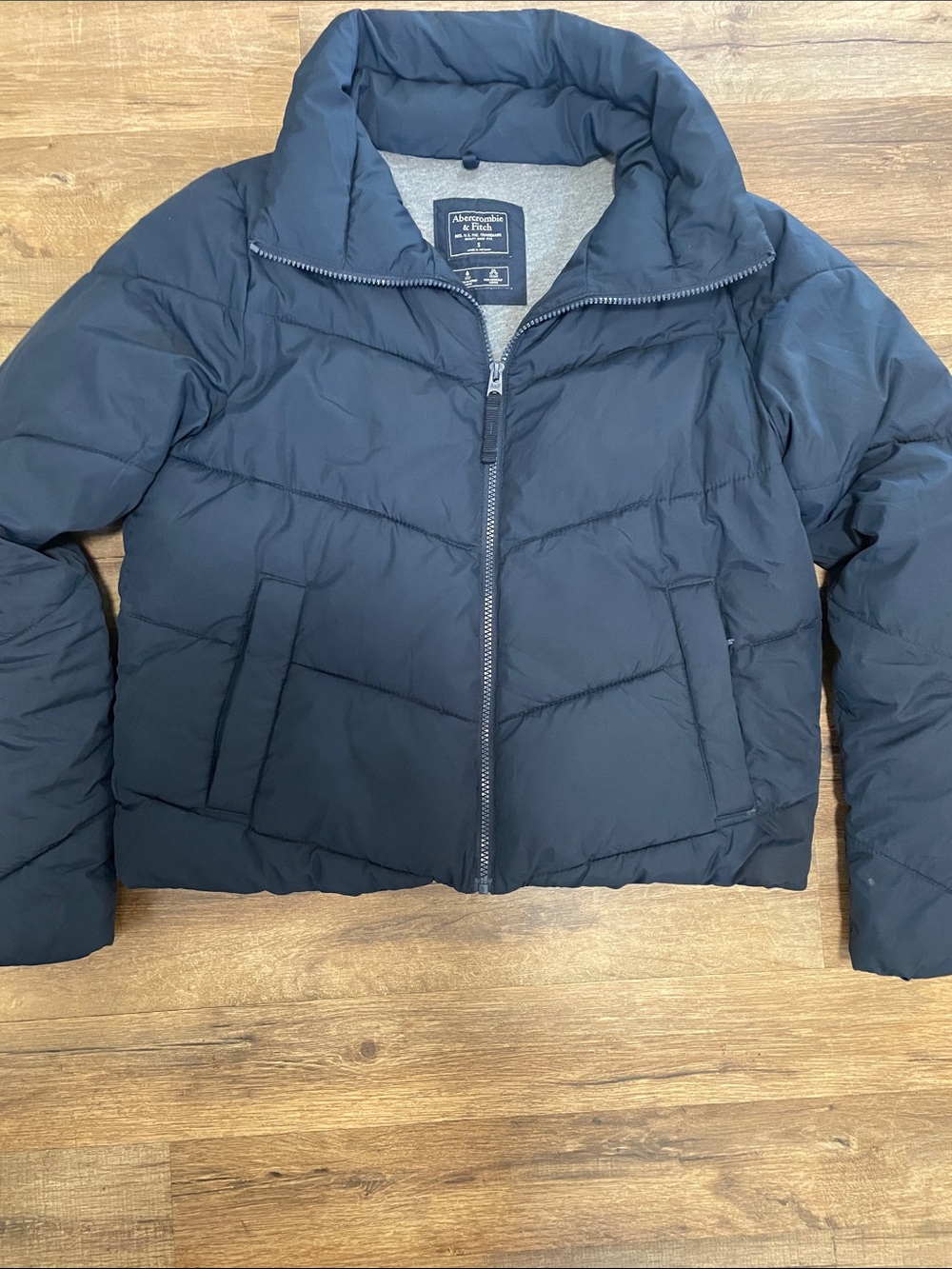 Abercrombie & Fitch Navy Quilted Puffer Jacket